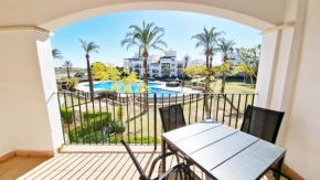 South-facing 2-bed apartment, with pool view